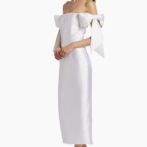 Alexia Maria White Isabella Bow Midi-Dress.